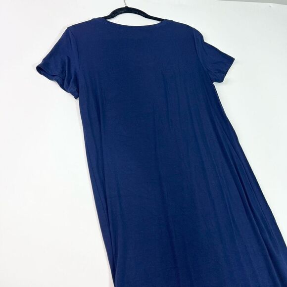 Storq Dress Women's 3 Blue Short-Sleeve Scoop Neck Shift Maxi - Picture 7 of 8